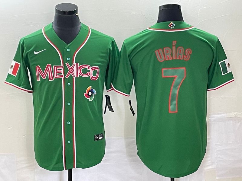 Men 2023 World Cub Mexico #7 Urias Green green Nike MLB Jersey2